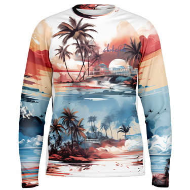 Chokefish™ Long Sleeve Every Day All Weather Trees&Boats Shirt Men's-001-Special-Edition